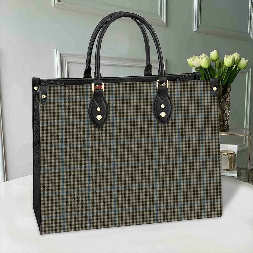Clan Haig Check Tartan Leather Bag CR30 Clan Haig Tartan Today   