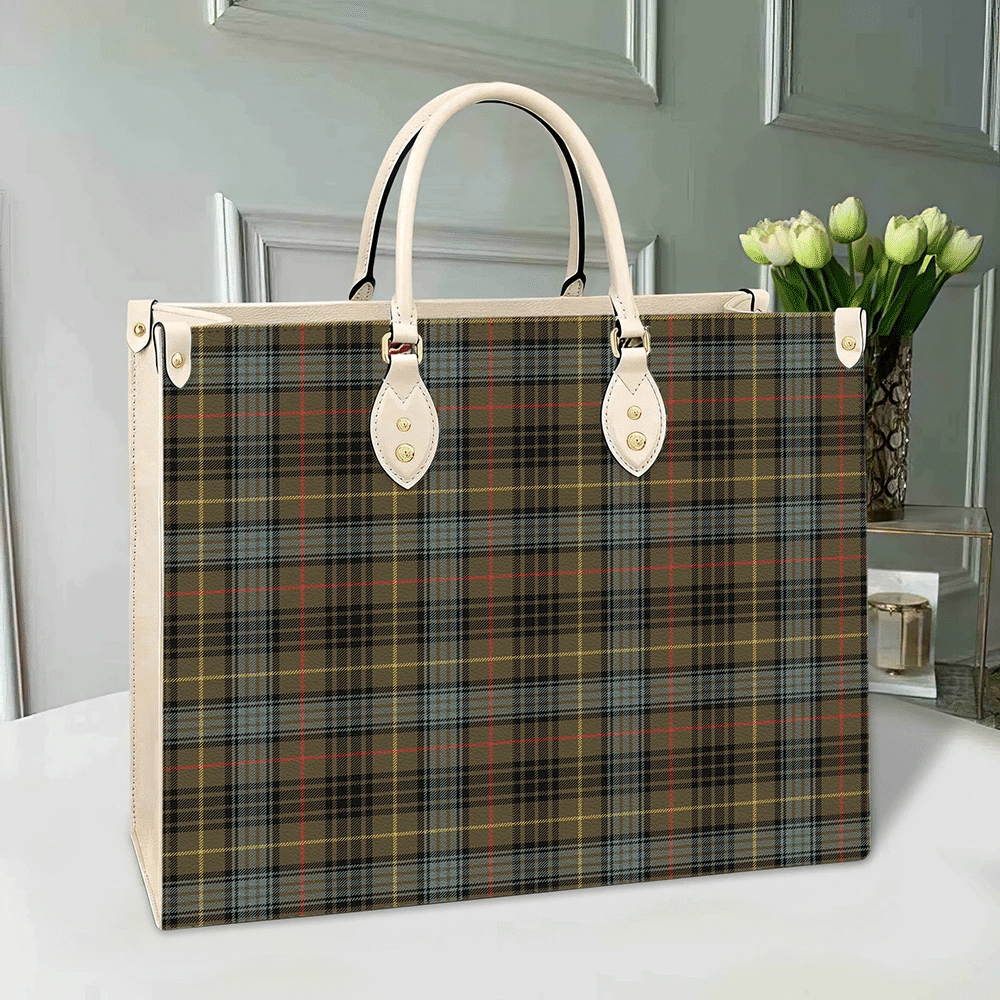 Clan Stewart Hunting Weathered Tartan Leather Bag YA52 Clan Stewart Tartan Today   