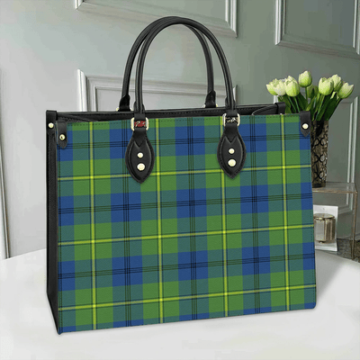 Clan Johnston Ancient Tartan Leather Bag IF44