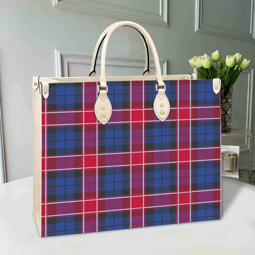 Clan Graham Of Menteith Red Tartan Leather Bag XL75 Clan Graham Tartan Today   