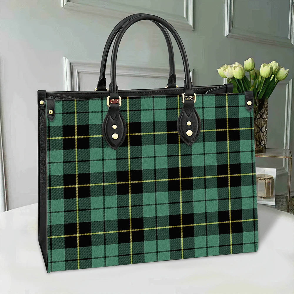 Clan Wallace Hunting Ancient Tartan Leather Bag LK42 Clan Wallace Tartan Today   