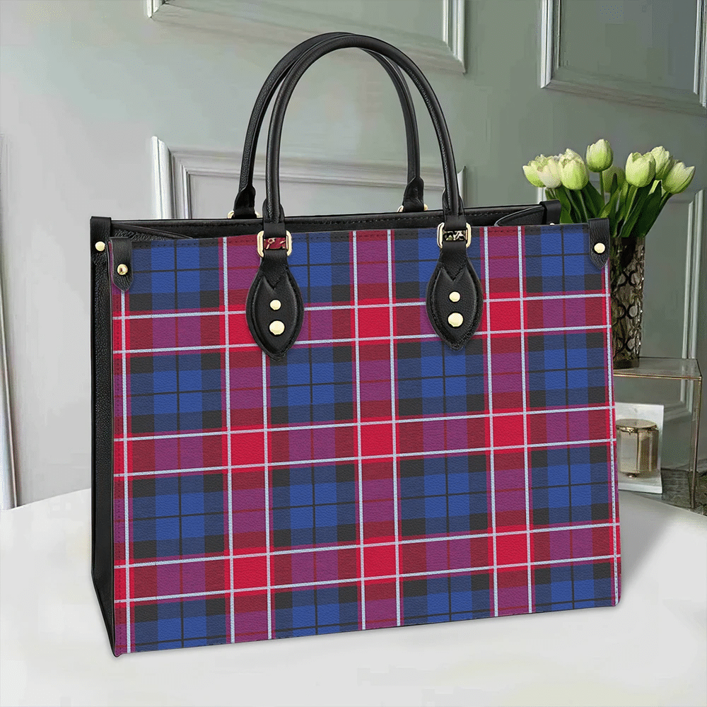 Clan Graham Of Menteith Red Tartan Leather Bag XL75 Clan Graham Tartan Today   