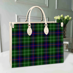 Clan Leslie Hunting Ancient Tartan Leather Bag CF62 Clan Leslie Tartan Today   