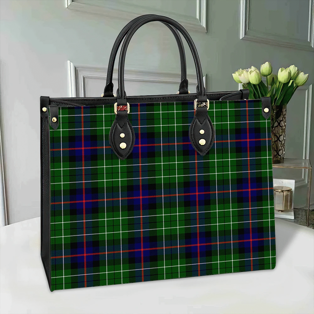Clan Leslie Hunting Ancient Tartan Leather Bag CF62 Clan Leslie Tartan Today   