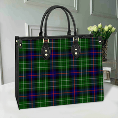 Clan Leslie Hunting Ancient Tartan Leather Bag CF62 Clan Leslie Tartan Today   