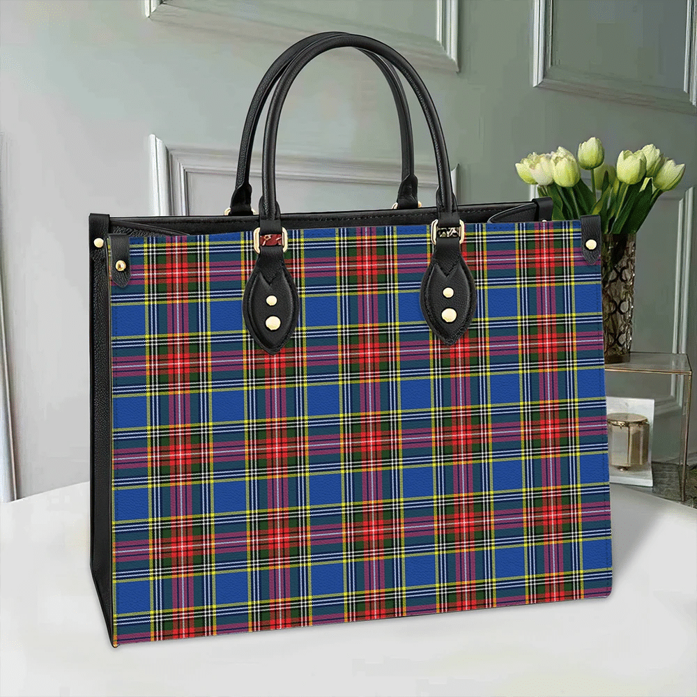 Clan MacBeth Modern Tartan Leather Bag PL74 Clan MacBeth Tartan Today   