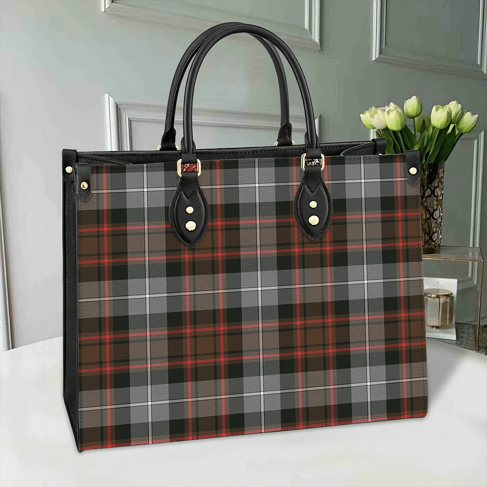 Clan MacRae Hunting Weathered Tartan Leather Bag CP51 Clan MacRae Tartan Today   
