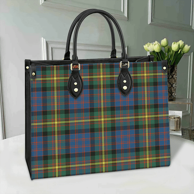 Clan MacSporran Ancient Tartan Leather Bag
