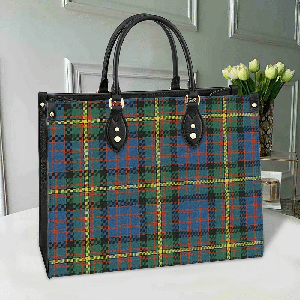 Clan MacSporran Ancient Tartan Leather Bag YS34 Clan MacSporran Tartan Today   