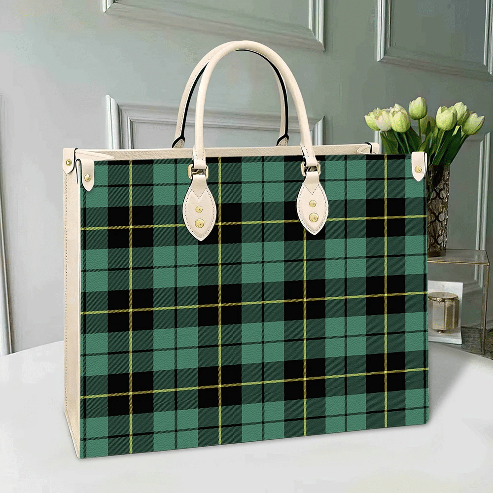 Clan Wallace Hunting Ancient Tartan Leather Bag LK42 Clan Wallace Tartan Today   