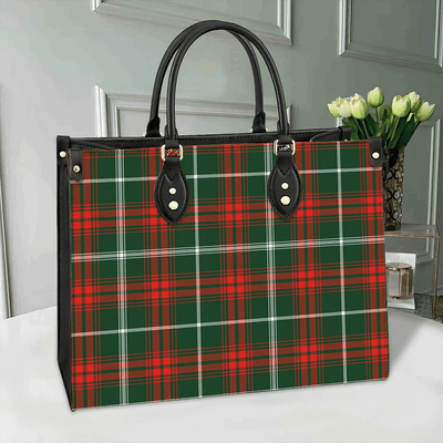Clan Prince Of Wales Tartan Leather Bag