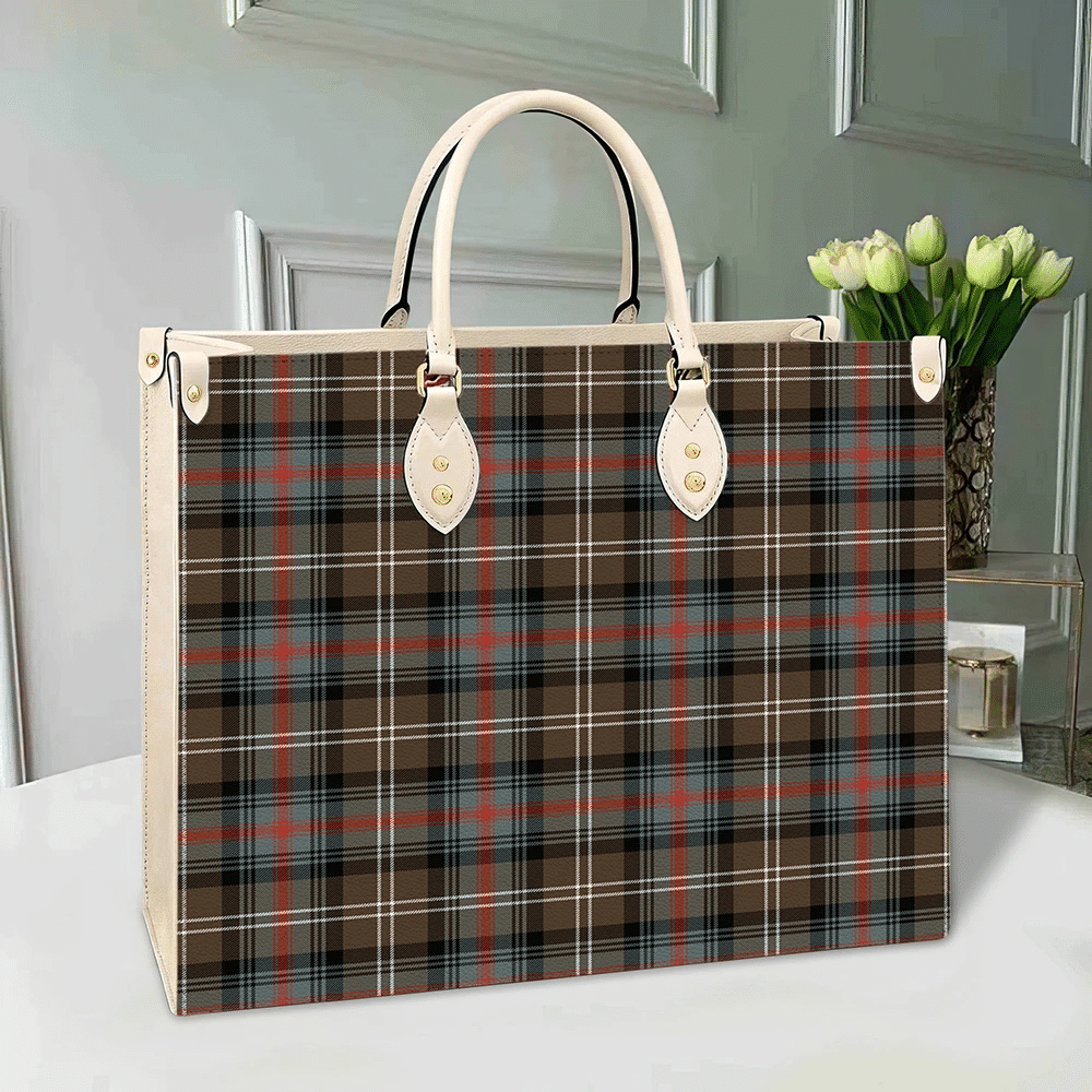 Clan Sutherland Weathered Tartan Leather Bag PK65 Clan Sutherland Tartan Today   