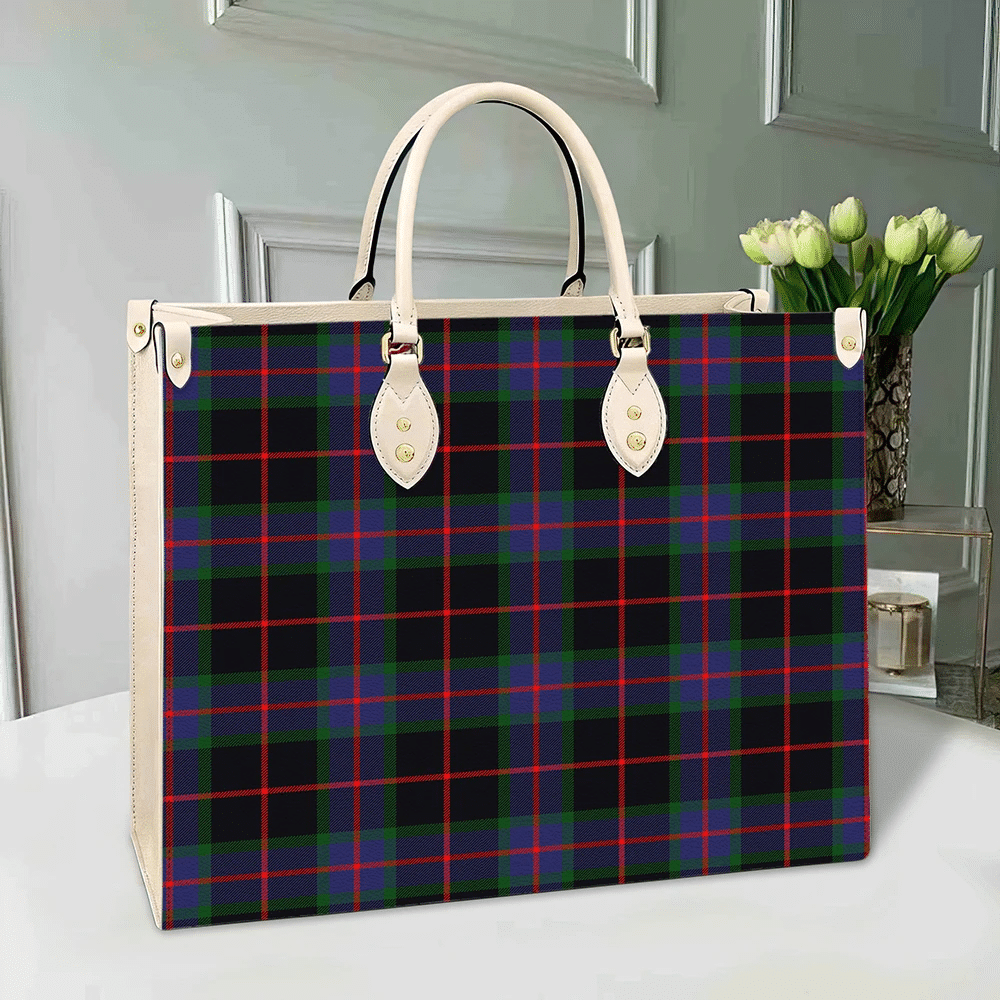 Clan Nairn Tartan Leather Bag QN58 Clan Nairn Tartan Today   