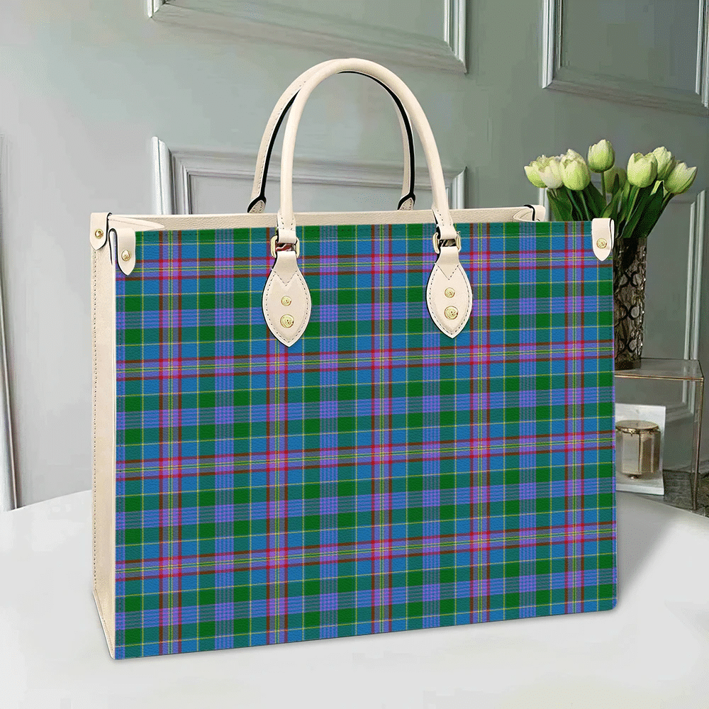 Clan Pitcairn Hunting Tartan Leather Bag RH72 Clan Pitcairn Tartan Today   