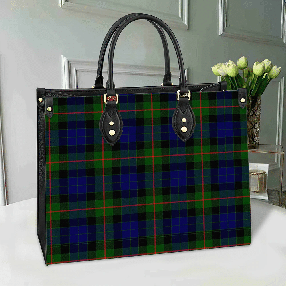 Clan Gunn Modern Tartan Leather Bag ES37 Clan Gunn Tartan Today   