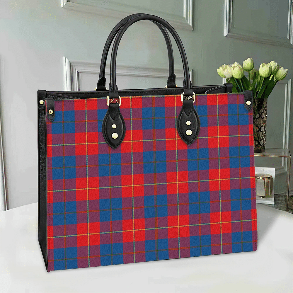 Clan Galloway Red Tartan Leather Bag RJ69 Clan Galloway Tartan Today   