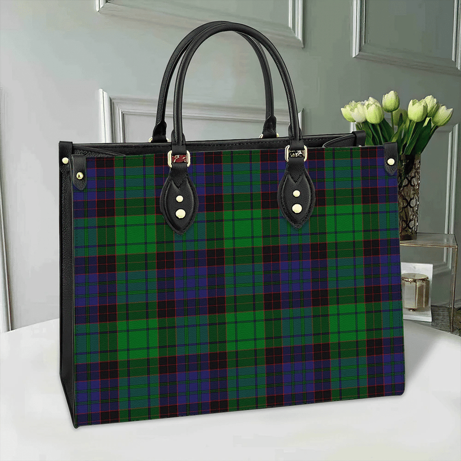 Clan Stewart Old Modern Tartan Leather Bag