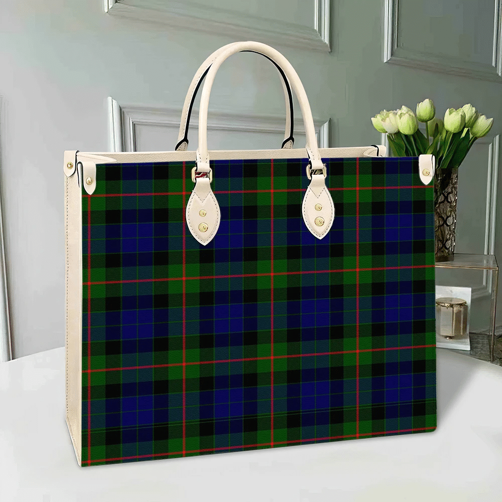 Clan Gunn Modern Tartan Leather Bag ES37 Clan Gunn Tartan Today   
