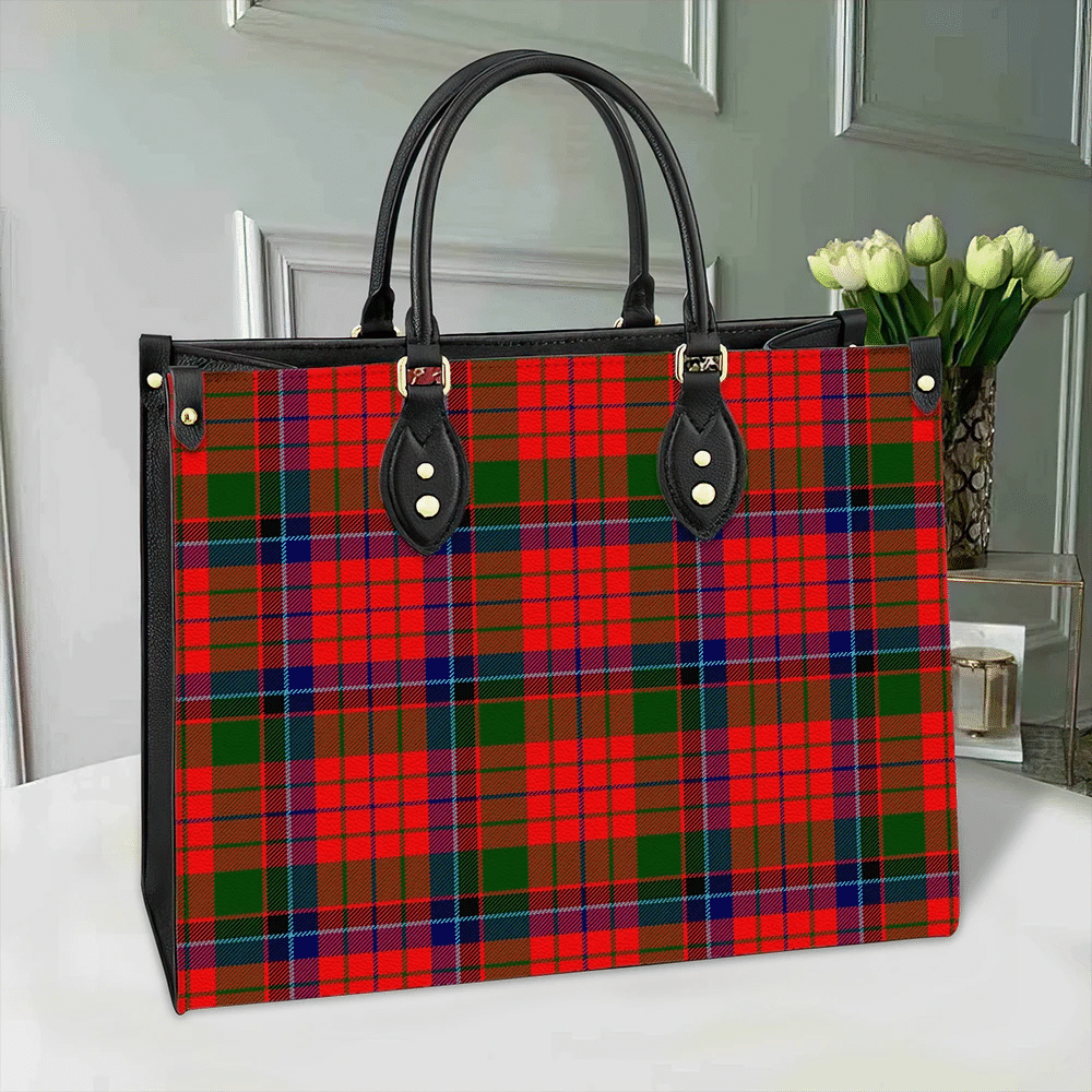 Clan Nicolson Modern Tartan Leather Bag QO12 Clan Nicolson Tartan Today   