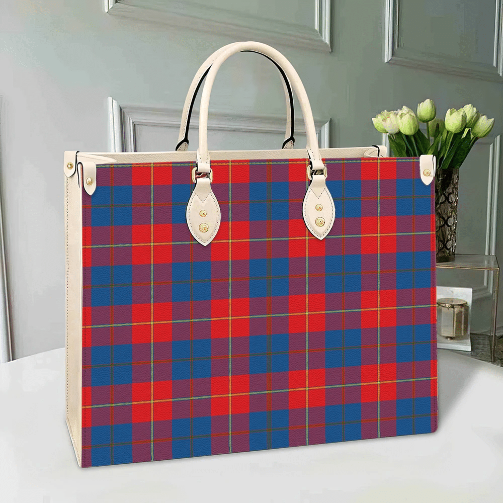 Clan Galloway Red Tartan Leather Bag RJ69 Clan Galloway Tartan Today   