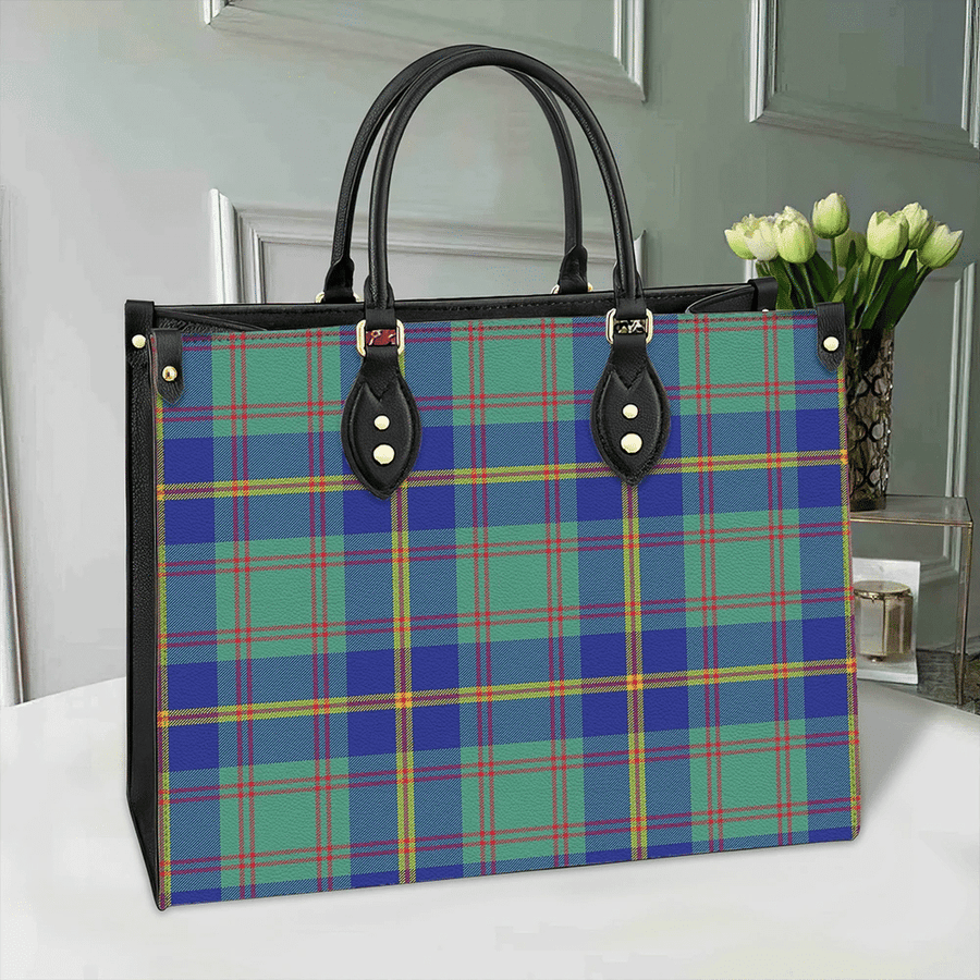 Clan Us Marine Tartan Leather Bag