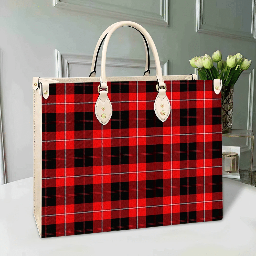 Clan Cunningham Modern Tartan Leather Bag JJ67 Clan Cunningham Tartan Today   