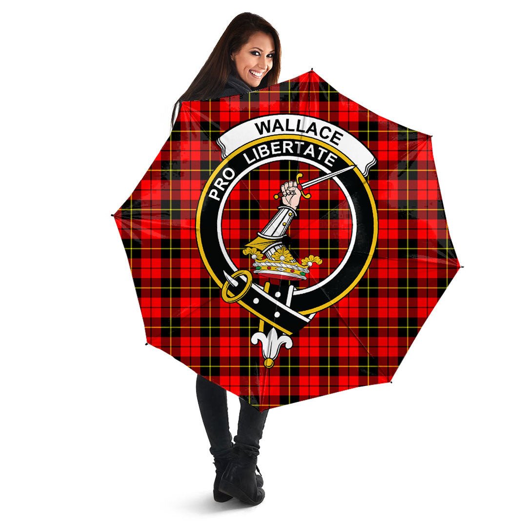 Clan Wallace Hunting Red Tartan Crest Umbrella HP22 Clan Wallace Tartan Today   