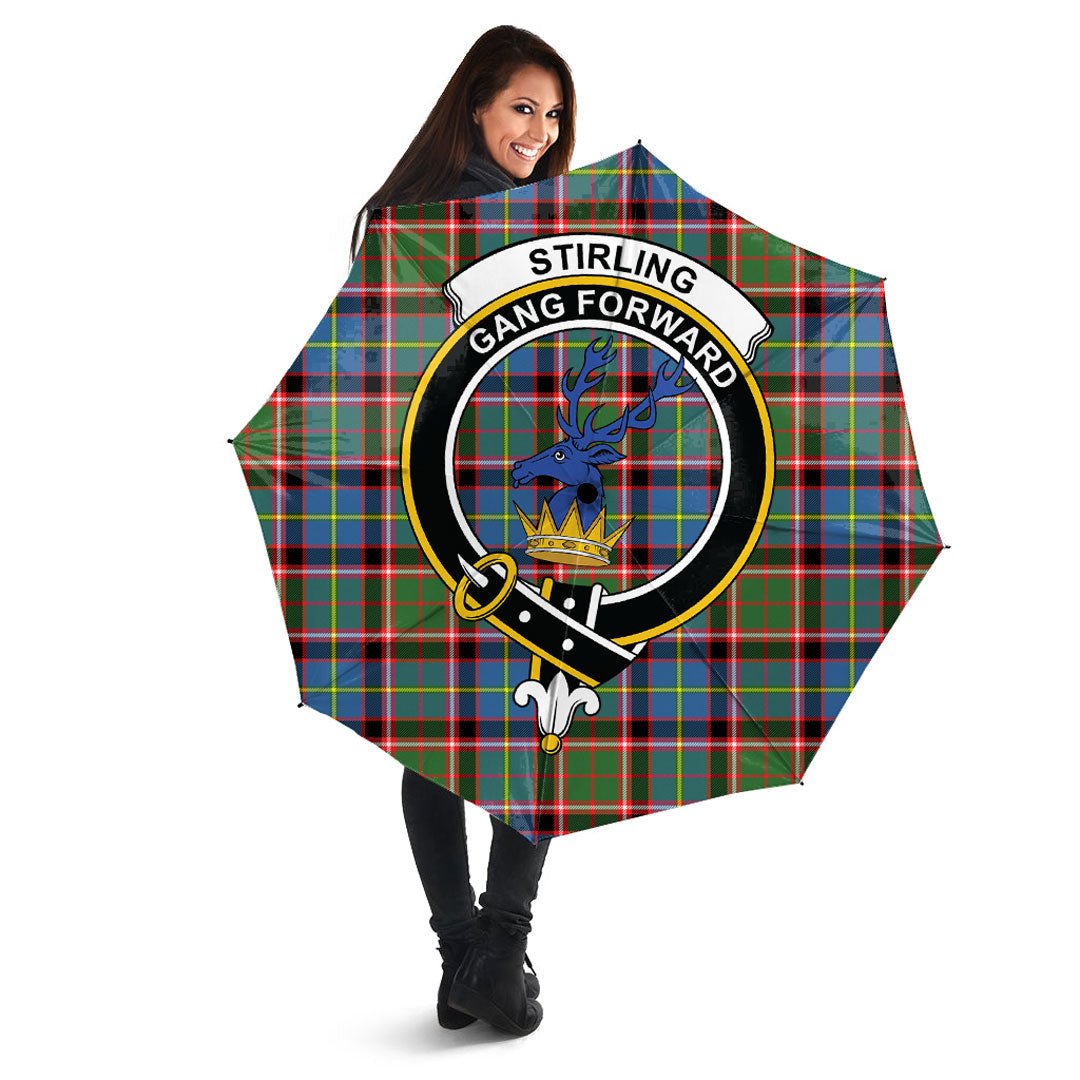 Clan Stirling Bannockburn District Tartan Crest Umbrella AV67 Clan Stirling Tartan Today   