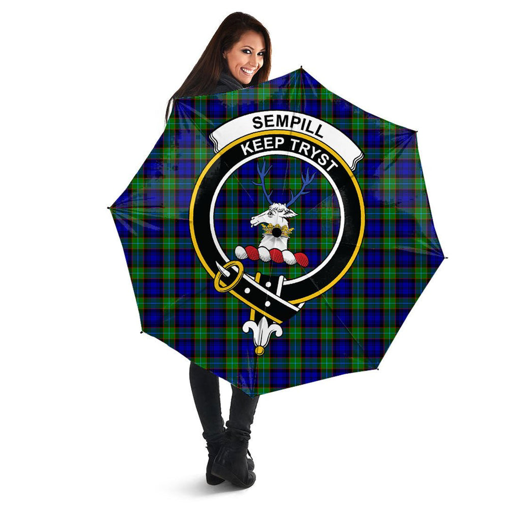 Clan Sempill Modern Tartan Crest Umbrella VM21 Clan Sempill Tartan Today   