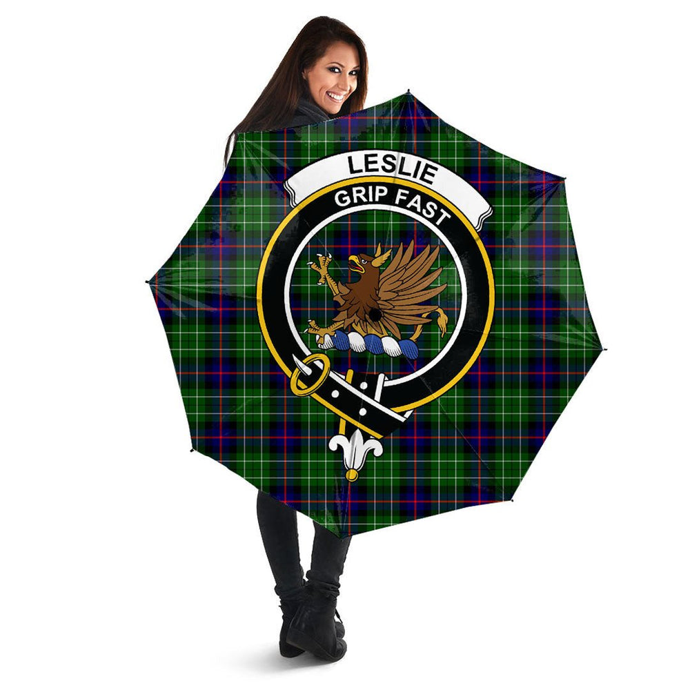 Clan Leslie Hunting Tartan Crest Umbrella MW52 Clan Leslie Tartan Today   
