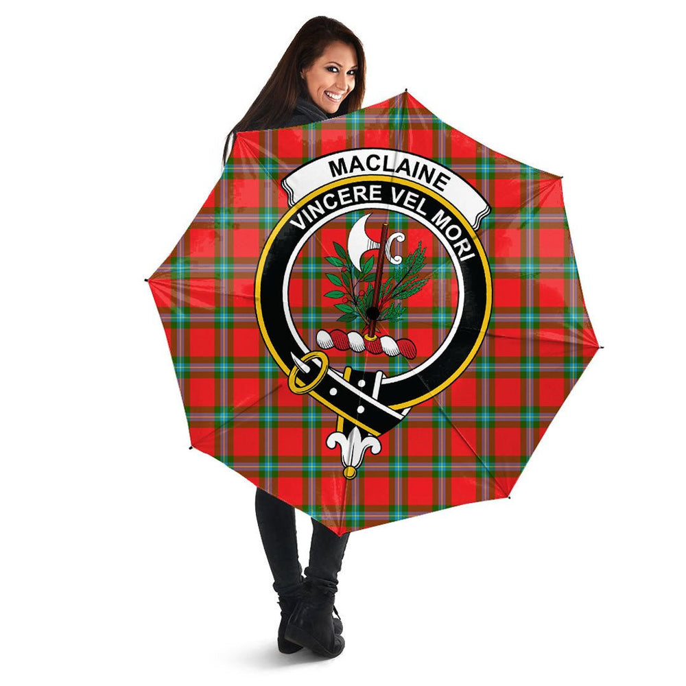 Clan MacLaine of Loch Buie Tartan Crest Umbrella KM52 Clan Hall Tartan Today   