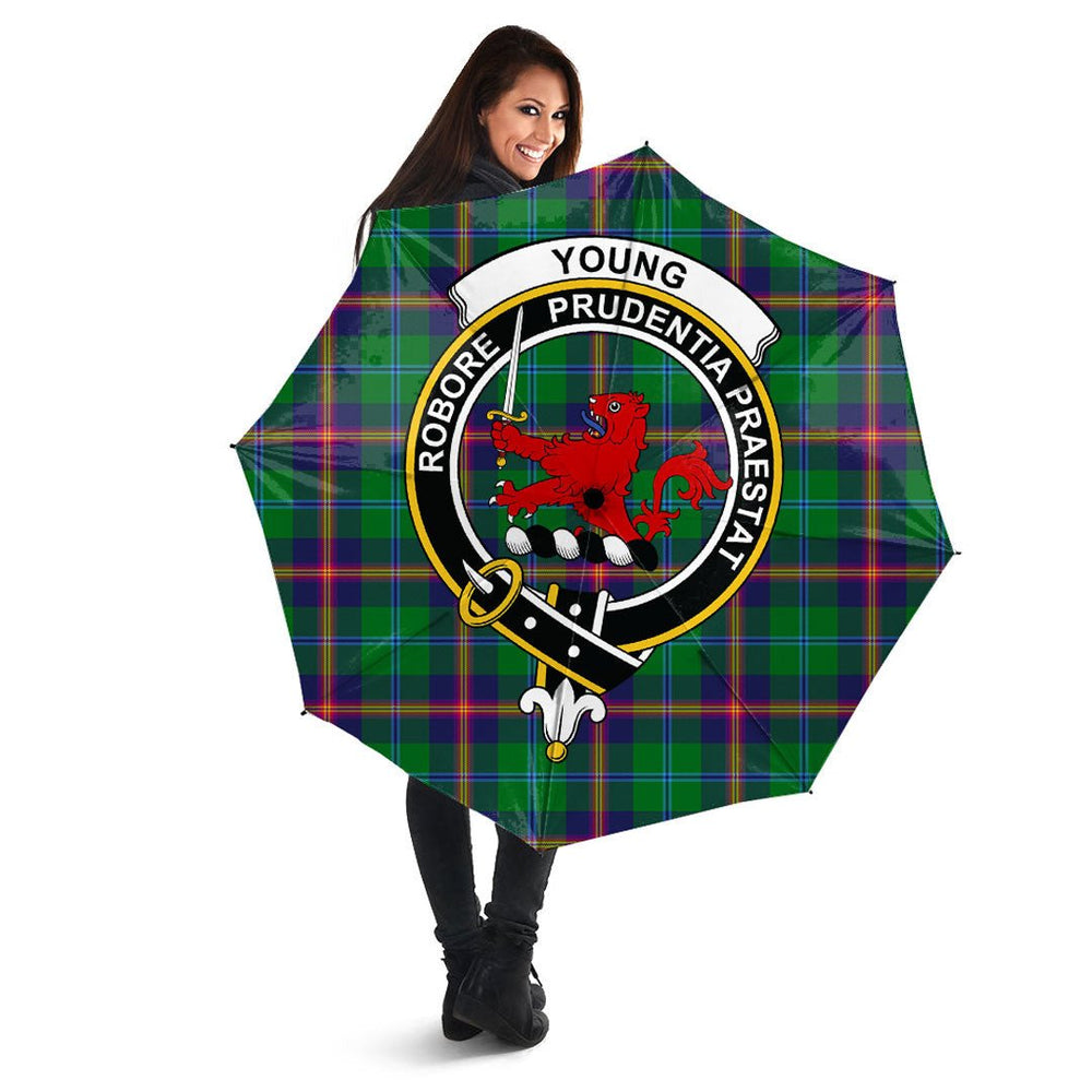 Clan Young Modern Tartan Crest Umbrella XV56 Clan Young Tartan Today   