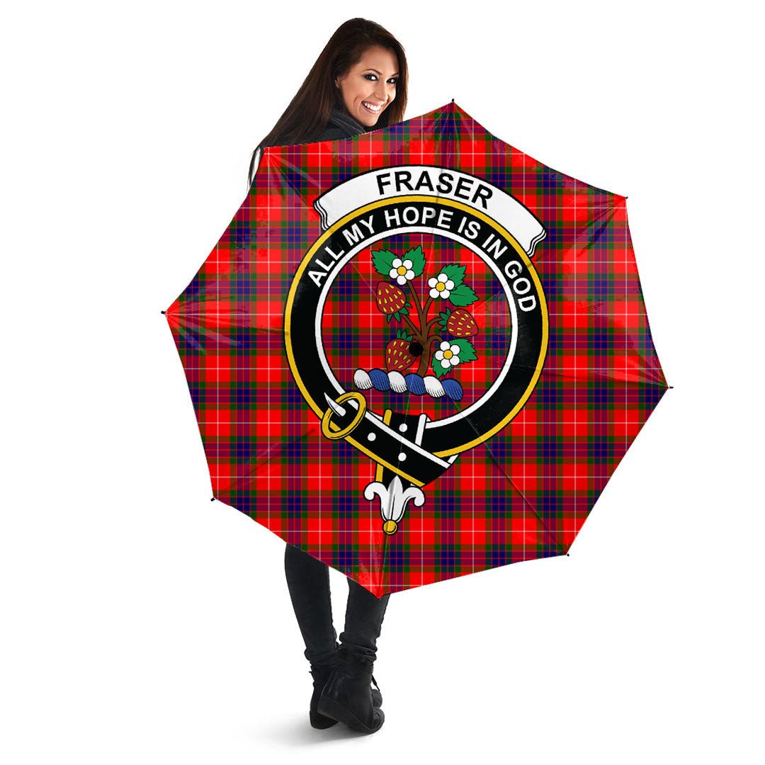 Clan Fraser Modern Tartan Crest Umbrella ZC26 Clan Fraser Tartan Today   
