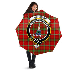 Clan Morrison Red Modern Tartan Crest Umbrella LZ61 Clan Morrison Tartan Today   