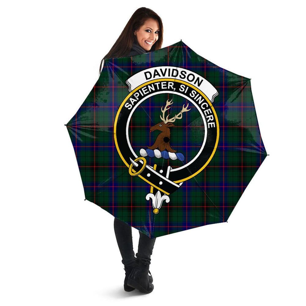 Clan Davidson Modern Tartan Crest Umbrella SJ28 Clan Davidson Tartan Today   