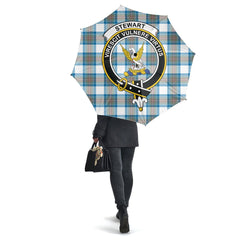 Clan Stewart Muted Blue Tartan Crest Umbrella XQ66 Clan Stewart Tartan Today   