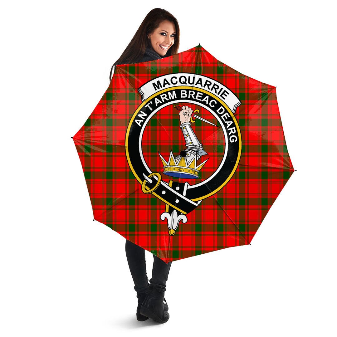 Clan MacQuarrie Modern Tartan Crest Umbrella RN81 Clan MacQuarrie Tartan Today   
