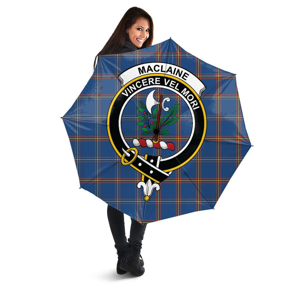 Clan MacLaine of Loch Buie Hunting Ancient Tartan Crest Umbrella IC25 Clan Hall Tartan Today   