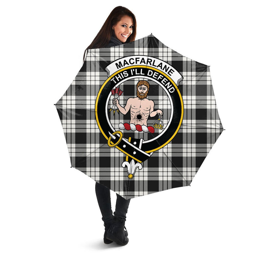 Clan MacFarlane Black White Ancient Tartan Crest Umbrella DN83 Clan MacFarlane Tartan Today   