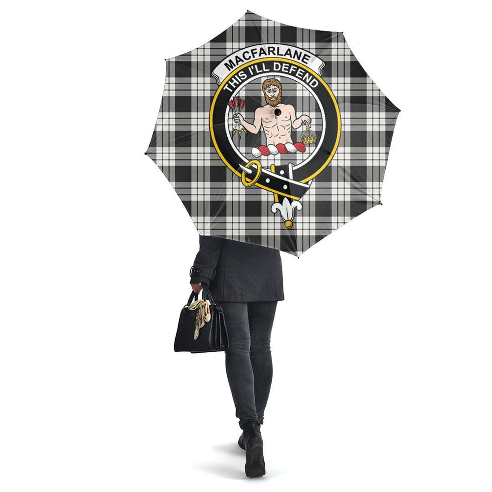 Clan MacFarlane Black White Ancient Tartan Crest Umbrella DN83 Clan MacFarlane Tartan Today   
