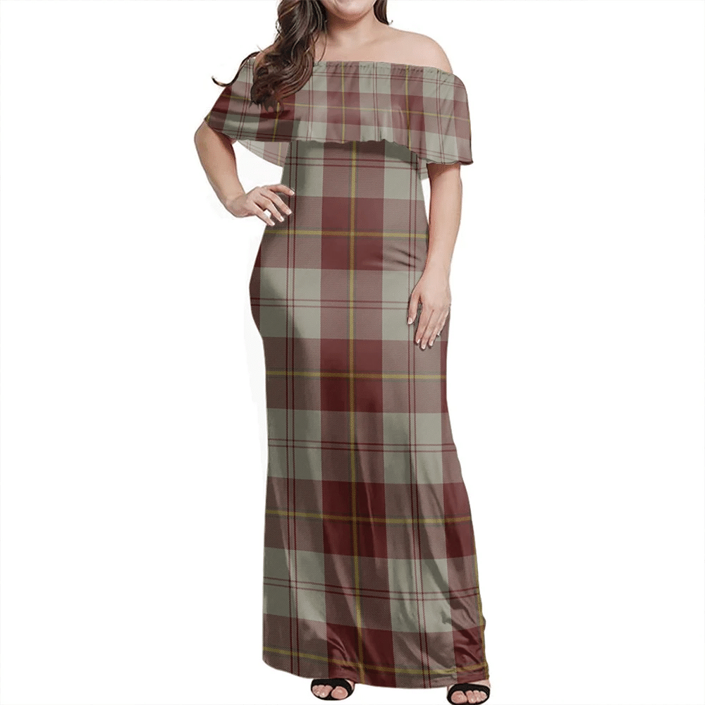 Clan Cunningham Burgundy Dancers Tartan Hawaii Dress DT89 Clan Cunningham Tartan Hawaii Dress   