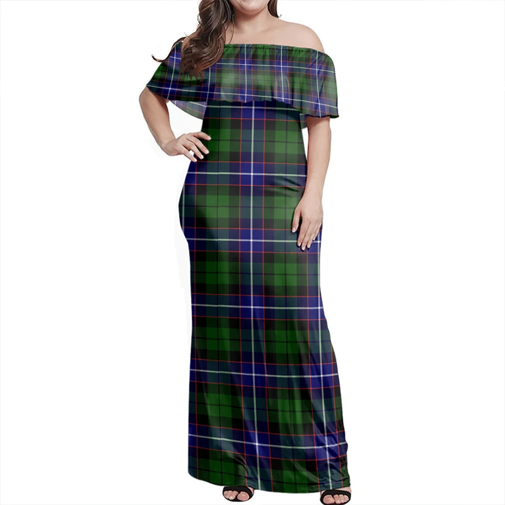 Clan Russell Modern Tartan Hawaii Dress QW94 Clan Russell Tartan Hawaii Dress   