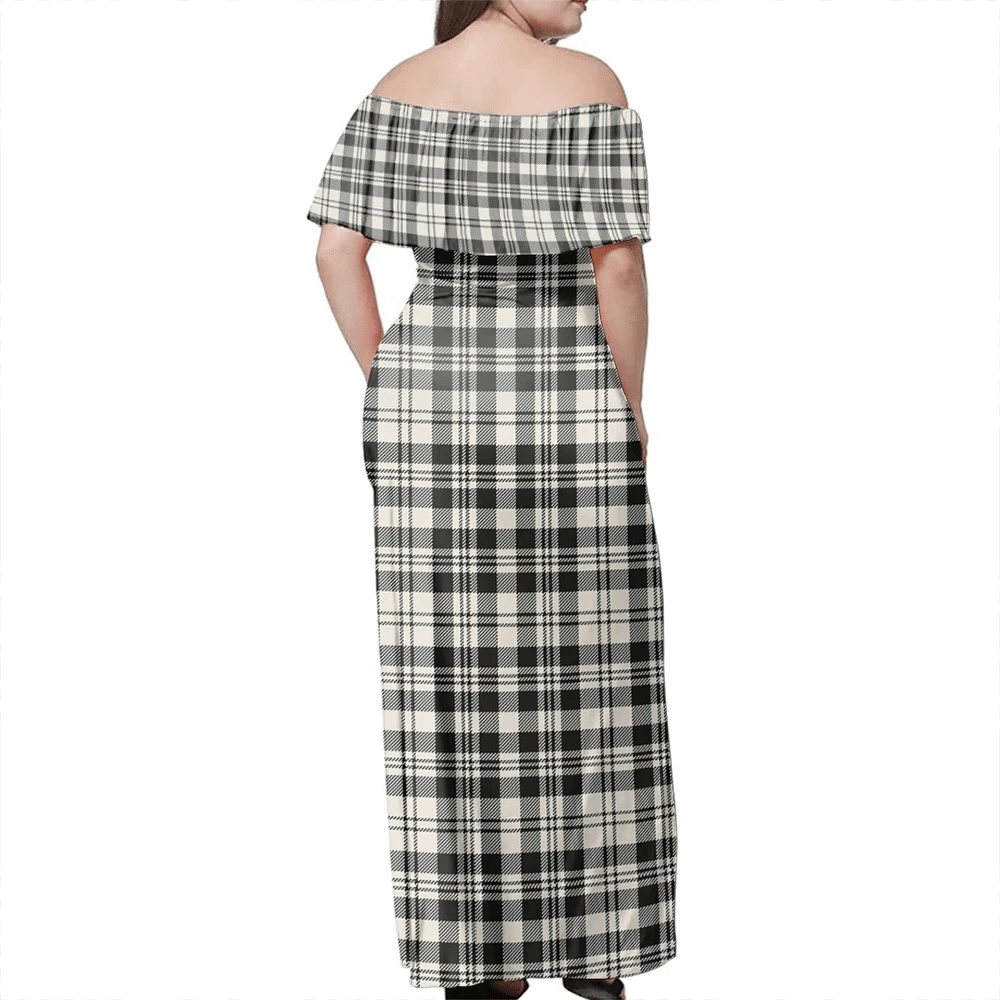 Clan Scott Black & White Ancient Tartan Hawaii Dress KO73 Clan Scott (Scott Tartan) Tartan Hawaii Dress   