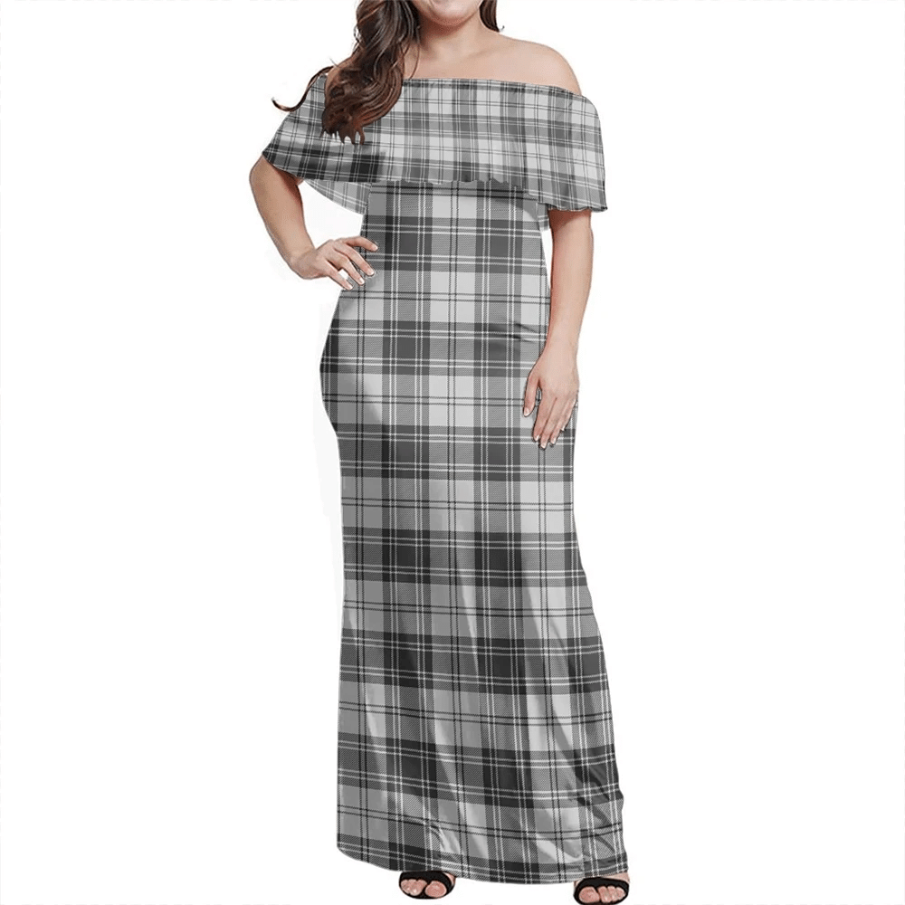Clan Douglas Grey Modern Tartan Hawaii Dress OY48 Clan Douglas Tartan Hawaii Dress   
