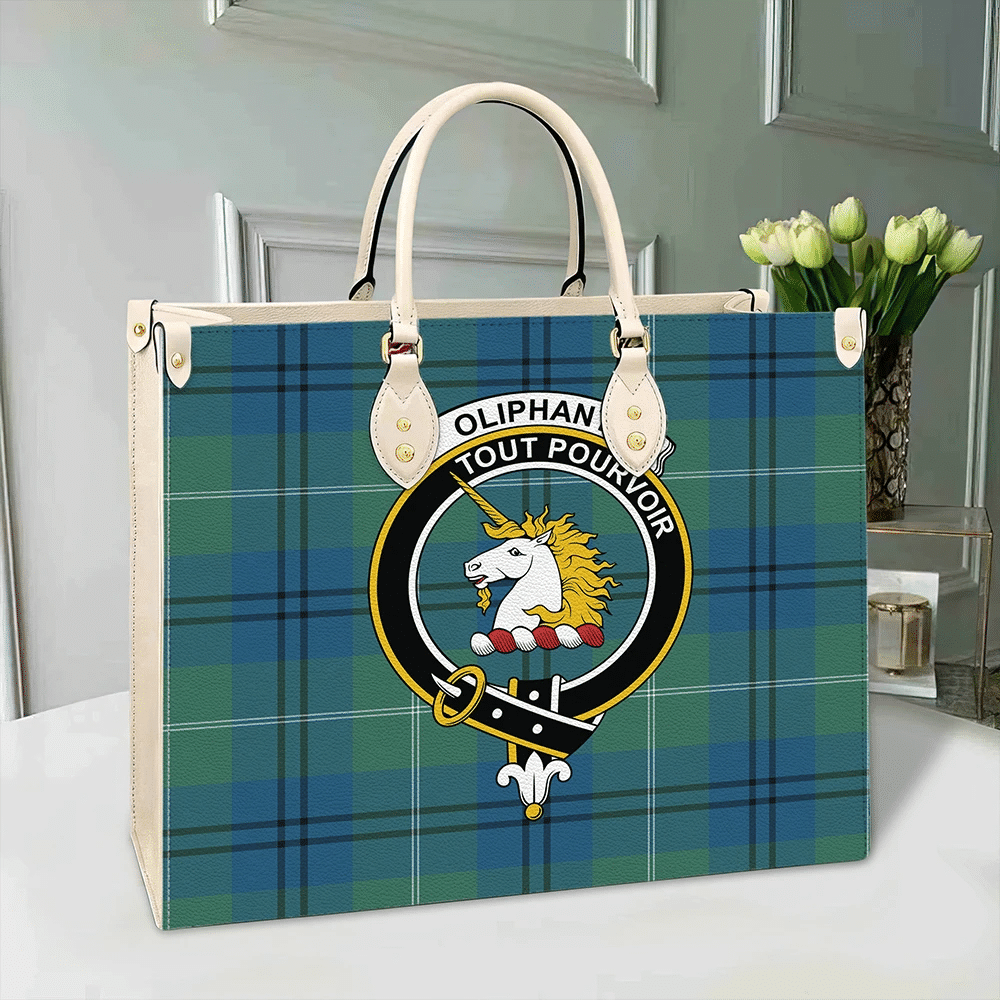 Clan Oliphant Ancient Tartan Crest Leather Bag HH52 Clan Oliphant Tartan Today   