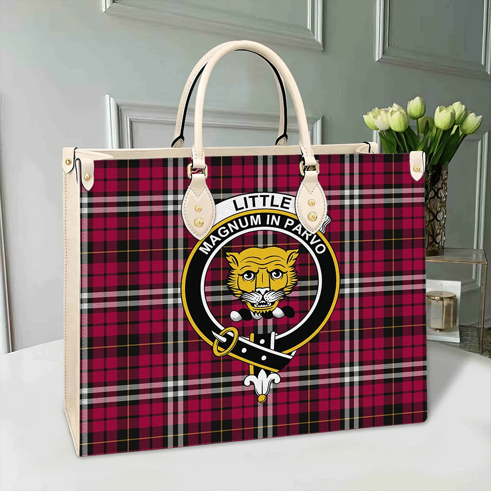 Clan Little Tartan Crest Leather Bag TI93 Clan Little Tartan Today   