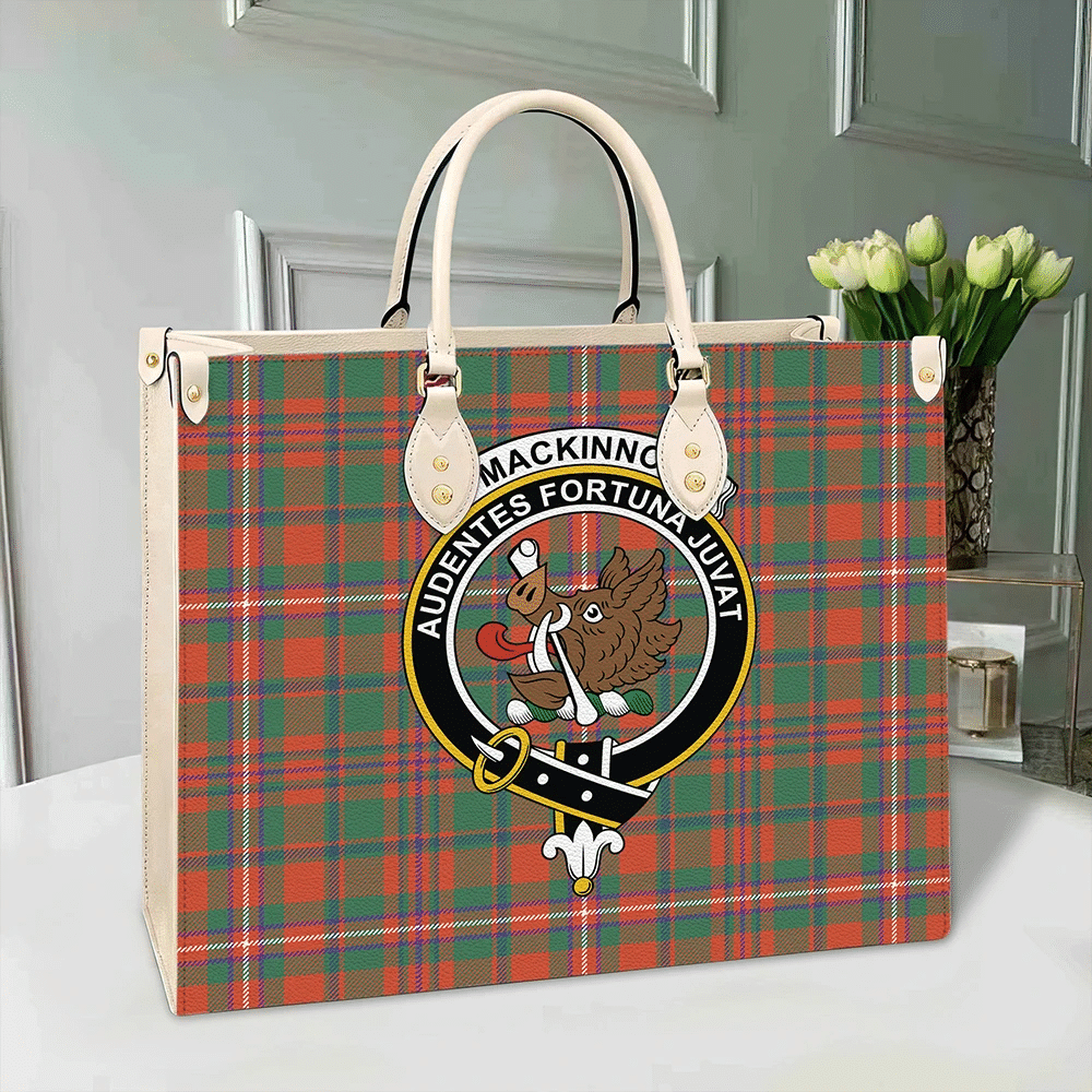 Clan MacKinnon Ancient Tartan Crest Leather Bag HO63 Clan MacKinnon Tartan Today   