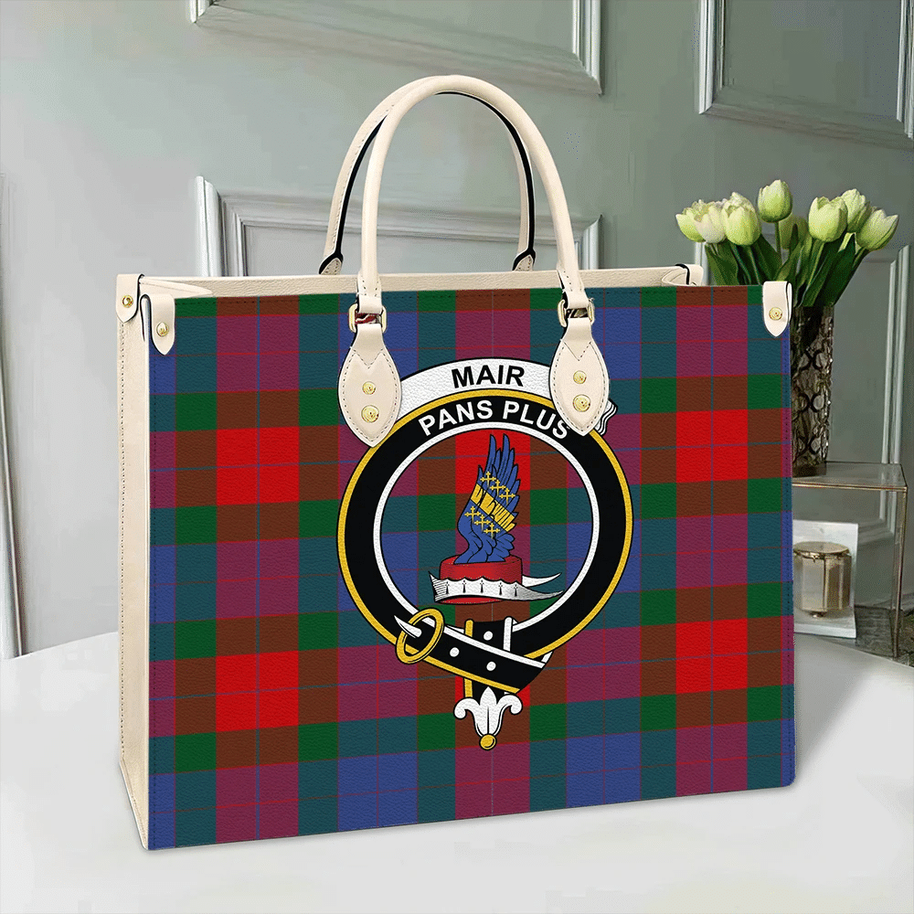 Clan Mar Tartan Crest Leather Bag LS42 Clan Mar Tartan Today   