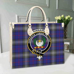 Clan Kinnaird Tartan Crest Leather Bag TR82 Clan Kinnaird Tartan Today   