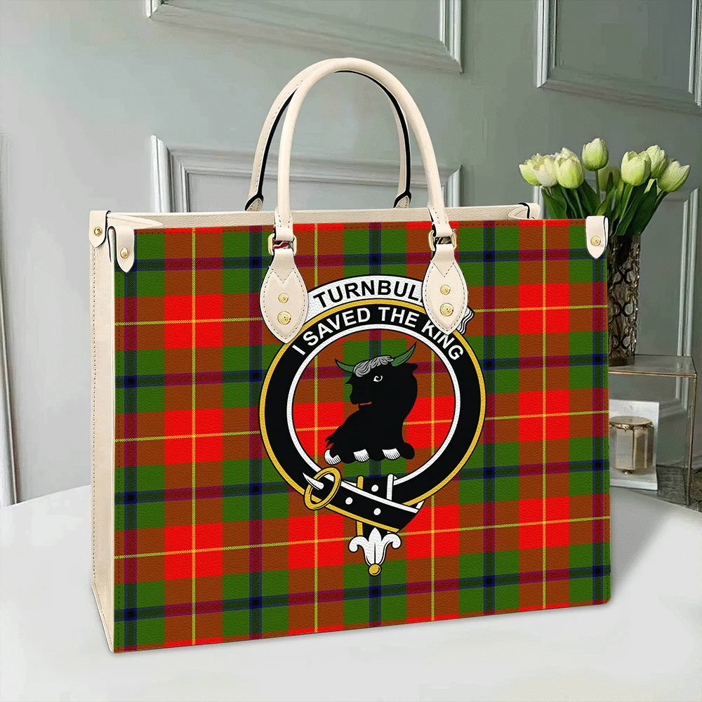 Clan Turnbull Dress Tartan Crest Leather Bag NS21 Clan Turnbull Tartan Today   